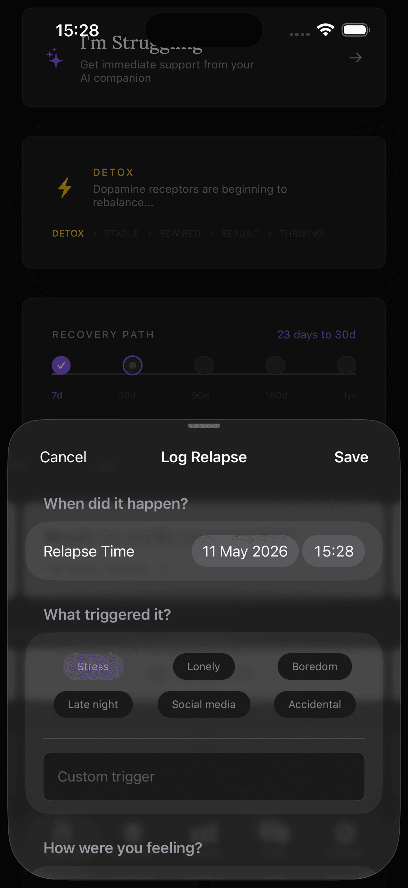 Reclaim journey dashboard